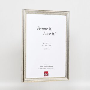 Efecto marco de madera perfil 85 plata 13x13 cm cristal de museo