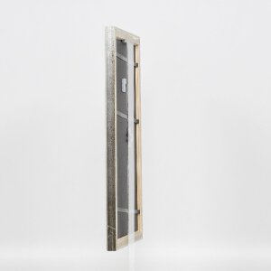 Efecto marco de madera perfil 85 plata 18x32 cm cristal de museo