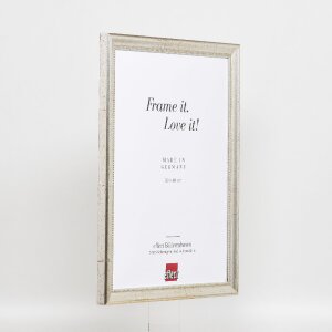 Efecto marco de madera perfil 85 plata 18x32 cm cristal de museo