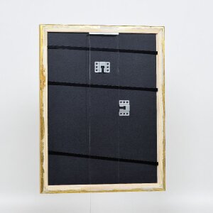 Efecto marco de madera perfil 85 oro 18x32 cm cristal de museo