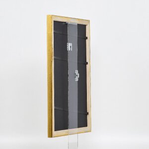 Efecto marco de madera perfil 85 oro 18x32 cm cristal de museo