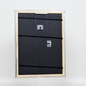 Efecto marco de madera perfil 85 plata 25x70 cm cristal de museo