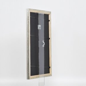 Efecto marco de madera perfil 85 plata 25x70 cm cristal de museo