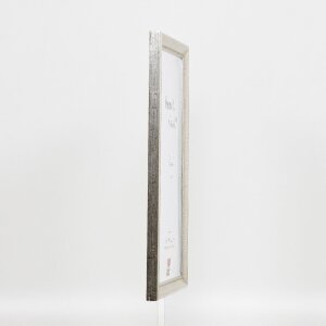 Efecto marco de madera perfil 85 plata 25x70 cm cristal de museo