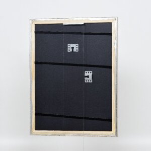 Efecto marco de madera perfil 85 plata 27x48 cm cristal de museo
