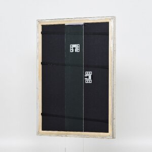 Efecto marco de madera perfil 85 plata 50x60 cm cristal de museo