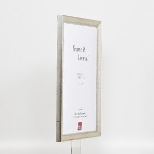 Efecto marco de madera perfil 85 plata 50x60 cm cristal de museo