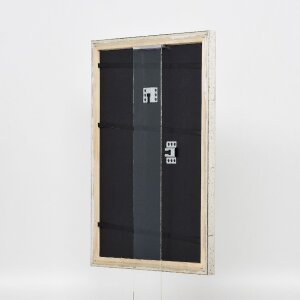 Efecto marco de madera perfil 85 plata 60x60 cm cristal de museo