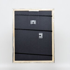 Efecto marco de madera perfil 85 plata 60x60 cm cristal de museo