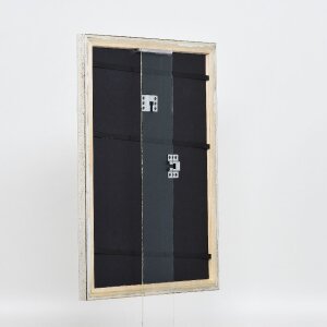 Efecto marco de madera perfil 85 plata 60x60 cm cristal de museo