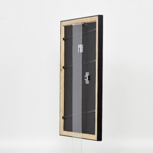 Efecto marco de madera perfil 85 negro 60x60 cm cristal de museo
