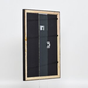 Efecto marco de madera perfil 85 negro 60x60 cm cristal de museo