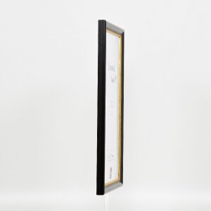 Efecto marco de madera perfil 85 negro 60x80 cm cristal de museo