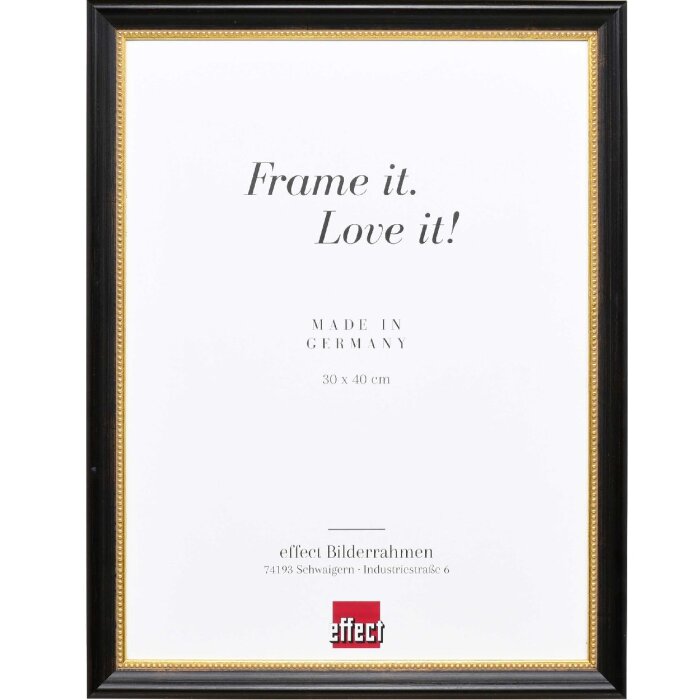 Efecto marco de madera perfil 85 negro 59,4x84,1 cm cristal de museo