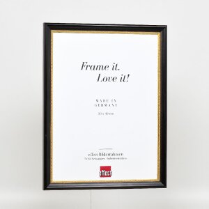 Efecto marco de madera perfil 85 negro 59,4x84,1 cm cristal de museo
