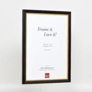 Efecto marco de madera perfil 85 negro 59,4x84,1 cm cristal de museo
