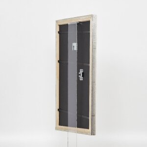 Efecto marco de madera perfil 85 plata 70x100 cm cristal de museo