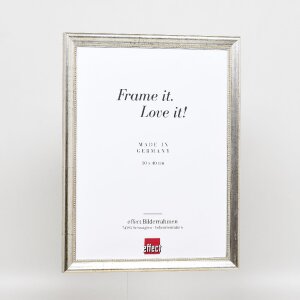Efecto marco de madera perfil 85 plata 10,5x14,8 cm cristal de museo