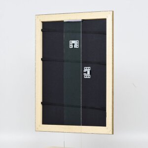 Efecto marco de madera perfil 94 oro 25x70 cm cristal de museo