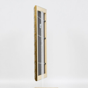 Efecto marco de madera perfil 94 oro 25x80 cm cristal de museo