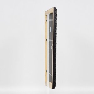 Efecto marco de madera perfil 94 negro 25x80 cm cristal de museo
