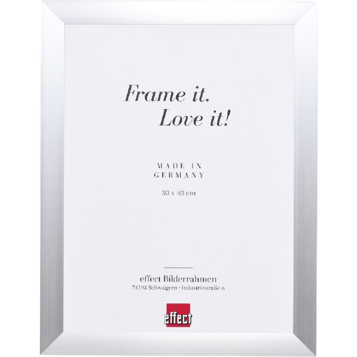 Marco de fotos de protección contra incendios Effect A1 Profil S3 plata 30x45 cm con cristal de museo