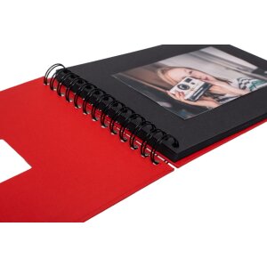 Álbum espiral HNFD BULDANA rojo 23x17 cm 40 páginas negras