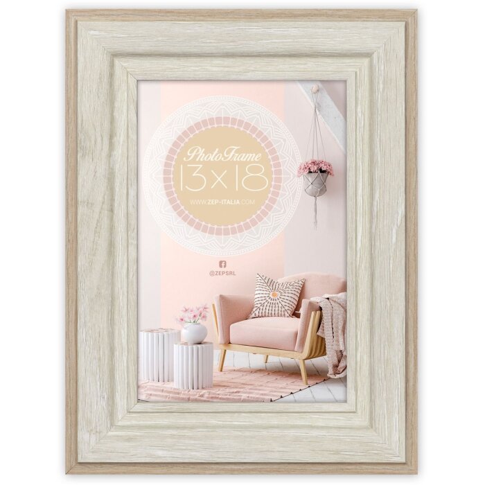 ZEP Marco de madera Termoli beige 15x20 cm