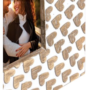 ZEP Marco de madera Lorena 13x18 cm marrón-blanco corazones