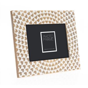 ZEP Marco de madera Lorena 13x18 cm marrón-blanco corazones
