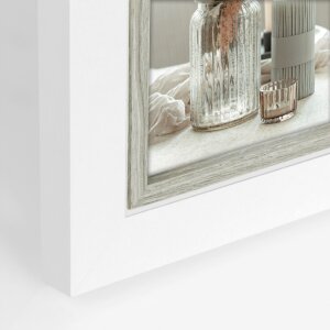 ZEP Marco de madera doble Sion blanco 2 fotos 10x15 cm (28,5x19 cm)