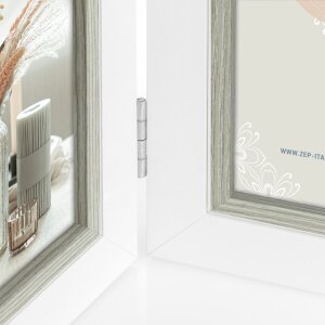 ZEP Marco de madera doble Sion blanco 2 fotos 10x15 cm (28,5x19 cm)