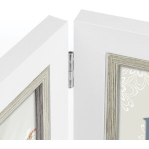 ZEP Marco de madera doble Sion blanco 2 fotos 15x20 cm (38,5x24 cm)