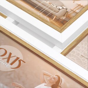 ZEP Marco de madera Ayas blanco 4 fotos 10x15 cm (32x32 cm)