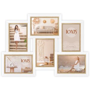 ZEP Marco de madera Ayas blanco 6 fotos 10x15 cm (45,5x32...