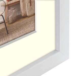ZEP Marco de madera Malmo blanco 13x18 cm con Passepartout 9x13 cm