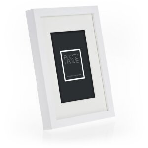 ZEP Marco de madera Malmo blanco 13x18 cm con Passepartout 9x13 cm