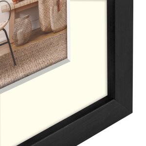 ZEP Marco de madera Malmo negro 20x30 cm con Passepartout 15x20 cm