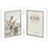 ZEP Marco de madera doble Sion blanco 2 fotos 10x15 cm, 13x18 cm o 15x20 cm