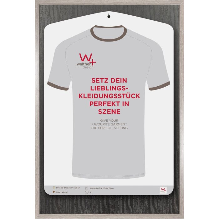 Walther Marco De Madera Estocolmo 3D Jersey Marco gris 60x90 cm Arte Vidrio