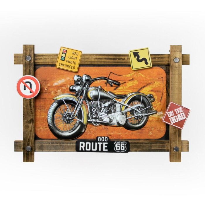 ZEP Decoración de pared de metal GRANTS 59x40x4 cm Motocicleta