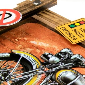 ZEP Decoración de pared de metal GRANTS 59x40x4 cm Motocicleta