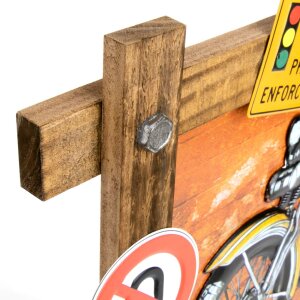 ZEP Decoración de pared de metal GRANTS 59x40x4 cm Motocicleta