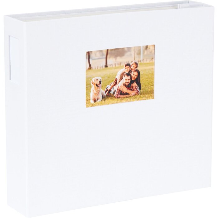HNFD Álbum de fotos Lona lino blanco 1000 fotos 34,5x33 cm 168 páginas blancas