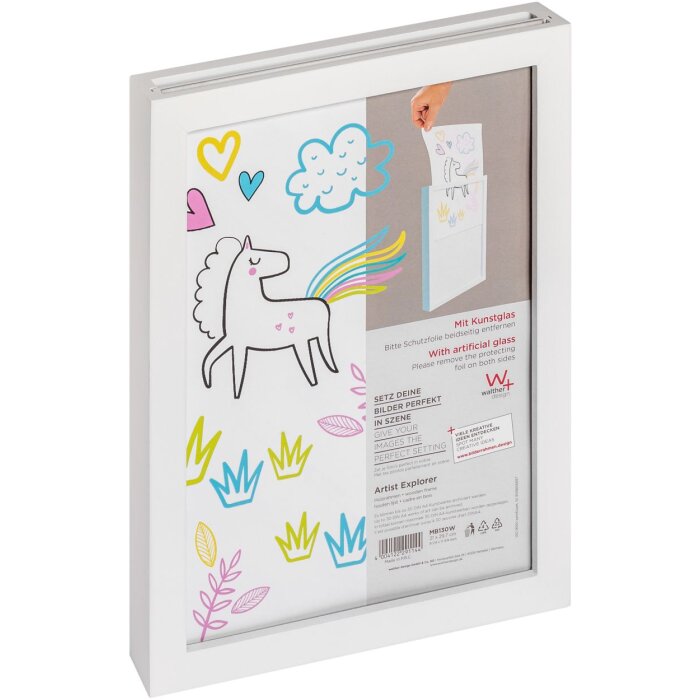 Marco de madera Walther Artist Explorer 21x29,7 cm Cristal acrílico Blanco