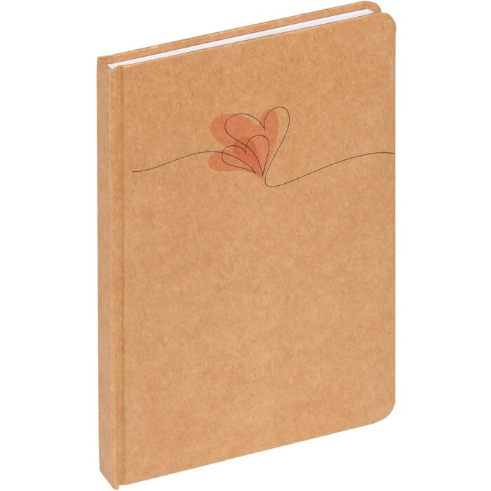 Cuaderno Walther Corazón marrón 21x15 cm 80 hojas punteadas