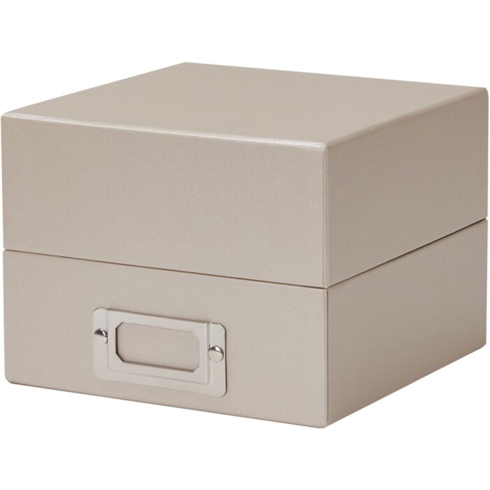 HNFD caja de fotos Sawala 700 fotos 10x15 cm separadores taupe metálico