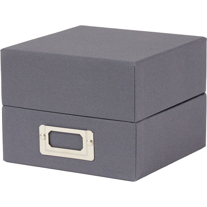 HNFD Caja de fotos de lino Sawala 700 fotos 10x15 cm con separadores Lino gris