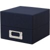 HNFD Caja de fotos de lino Sawala 700 fotos 10x15 cm con separadores Lino azul