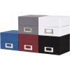 HNFD Caja de fotos de lino Sawala 700 fotos 10x15 cm con separadores Lino blanco